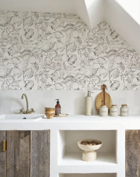 Casadeco 200270900 Soliflore Lemon Tree - tapeta w drzewo cytrynowe