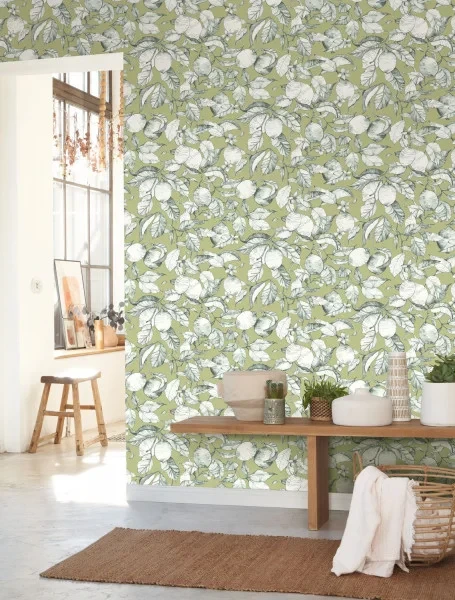 Casadeco 200277313 Soliflore Lemon Tree - tapeta w drzewo cytrynowe