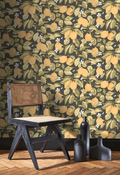 Casadeco 200273404 Soliflore Lemon Tree - tapeta w drzewo cytrynowe