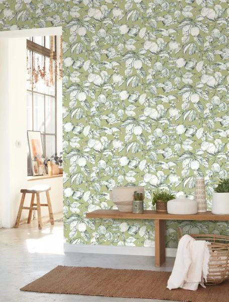 Casadeco 200273404 Soliflore Lemon Tree - tapeta w drzewo cytrynowe