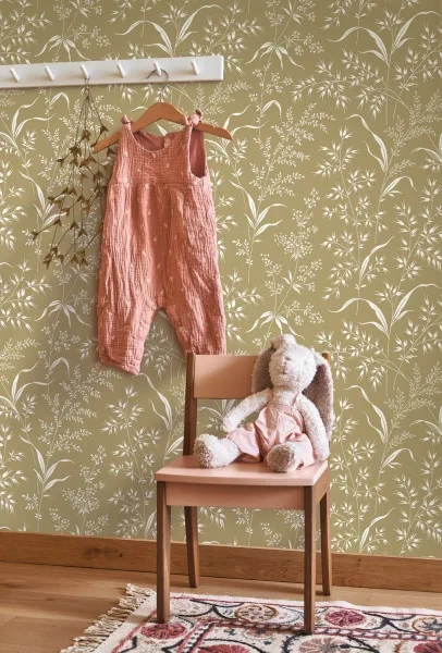 Casadeco 200286306 Soliflore Grass Field - tapeta roślinna łąka