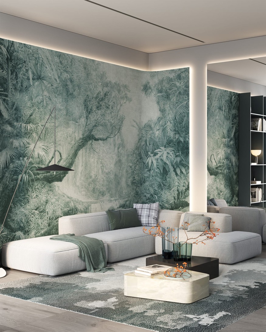 Wonderwall 35 0560 02 Artemis - mural w egzotyczny las i wodospad