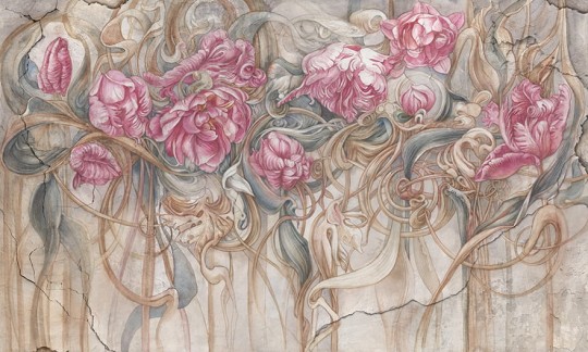 Wonderwall 35 0306 05 Rocalle - mural w róże