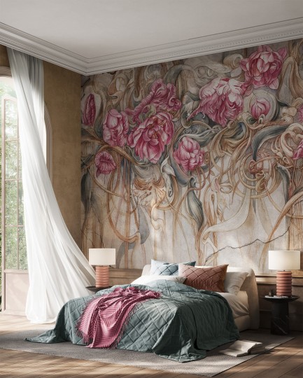 Wonderwall 35 0306 05 Rocalle - mural w róże