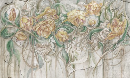 Wonderwall 35 0306 04 Rocalle - mural w róże