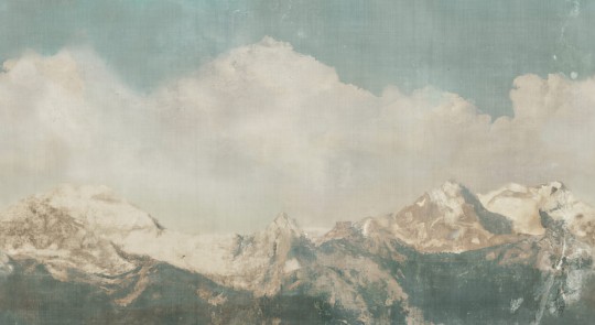 Wall&Deco OUT_CL2401 Out System 2024 Climbing - mural o wzorze gór na tle błękitnego nieba