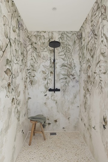 Wall&decò WET_SO2401 Wet System 2024 Soavity - mural w delikatne liście