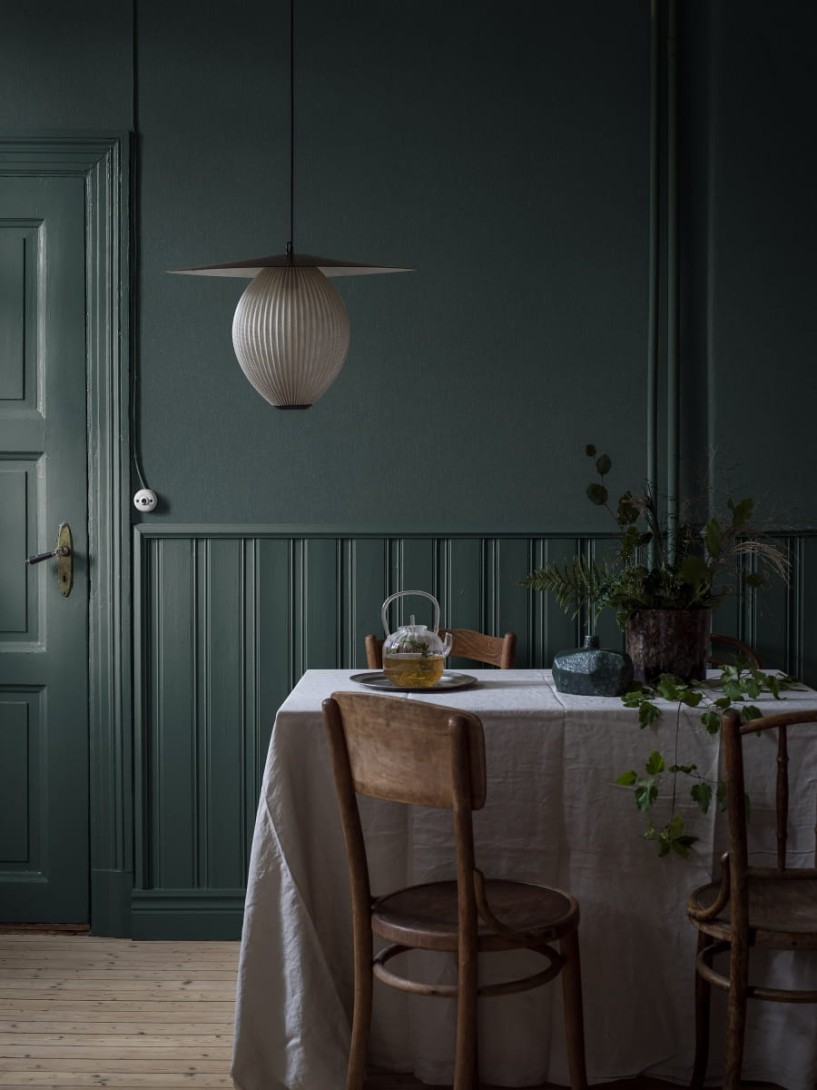 Boras Tapeter 4425 Linen Deep Forest - tapeta lniana zielona