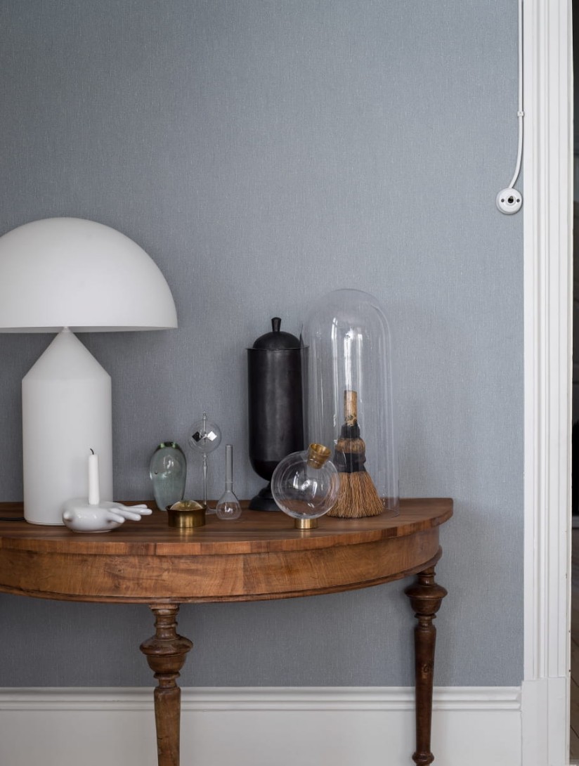 Boras Tapeter 4428 Linen Soft Indigo - tapeta lniana jasnoniebieska