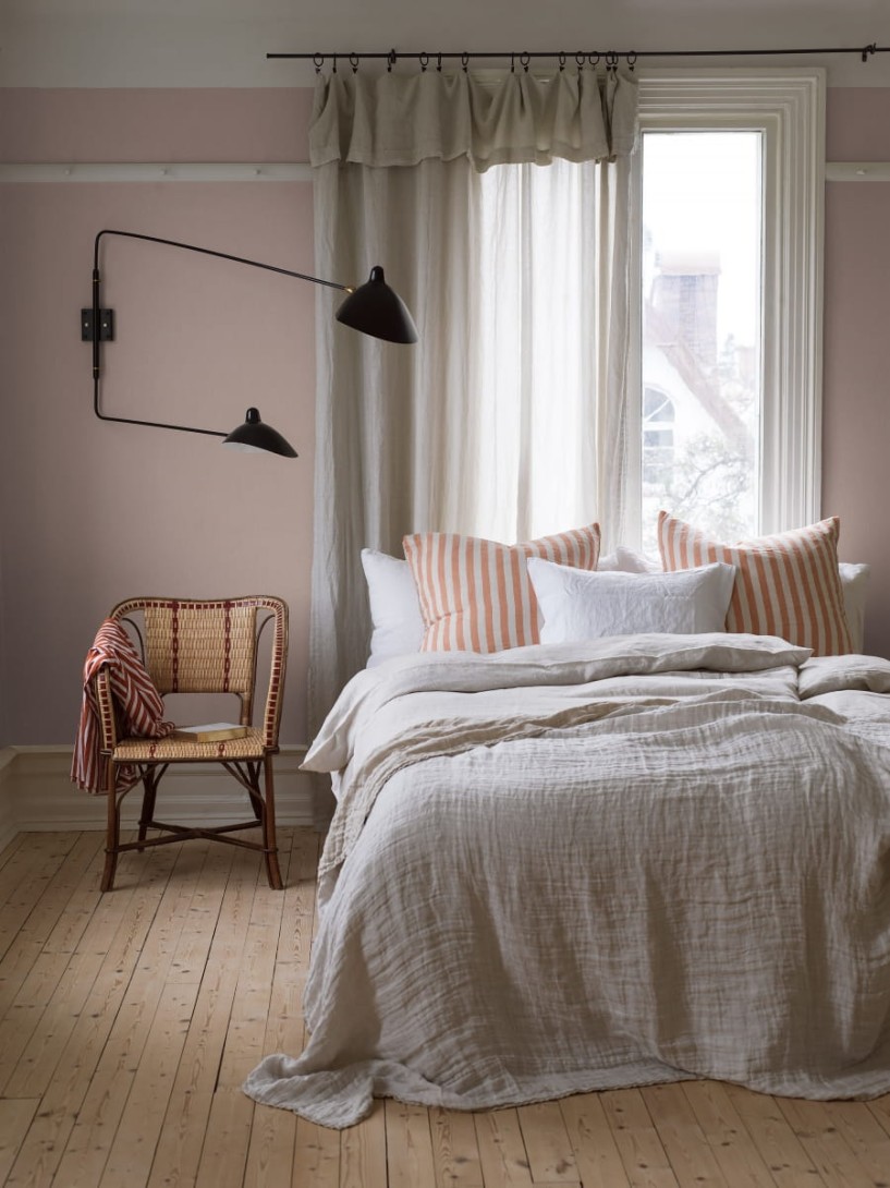 Boras Tapeter 4433 Linen Rose Blush - tapeta lniana różowa