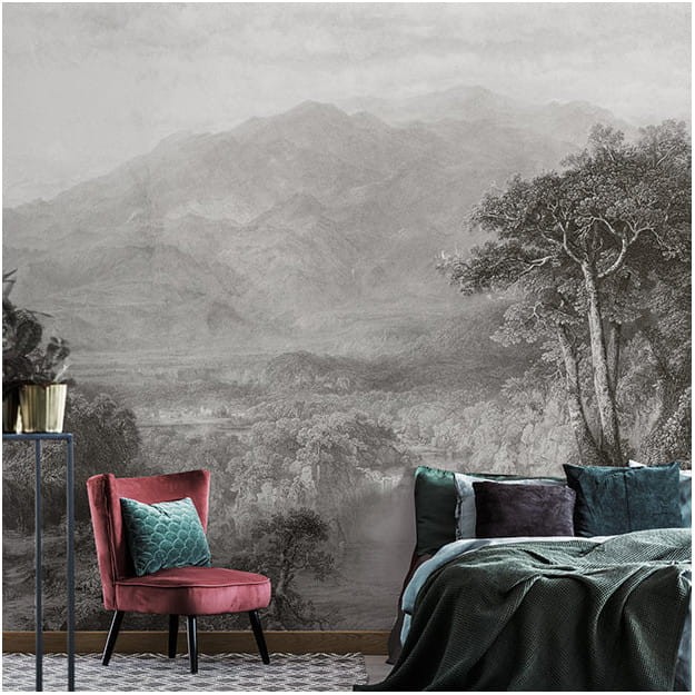 Les Dominotiers DOM_12/1_SM Volume 2 Le coeur des andes - mural w górzysty pejzaż i drzewa