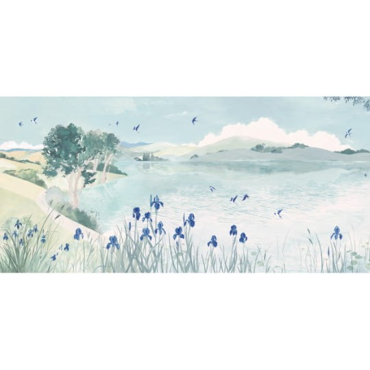 Les Dominotiers DOM_802 A World of Tales La légende des hirondelles  - mural w jezioro i góry