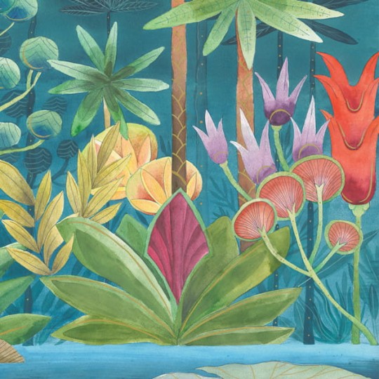 Les Dominotiers DOM_806 A World of Tales La forêt magique - mural w roślinny motyw w stylu art deco