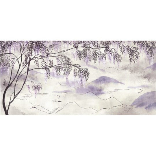 Les Dominotiers DOM_808 A World of Tales La princesse des glycines - mural w glicynie i jezioro