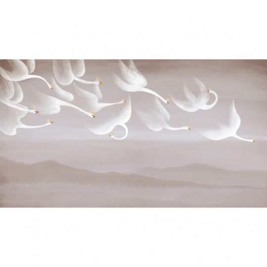 Les Dominotiers DOM_809-1 A World of Tales Onze cygnes sauvages - mural w łabędzie