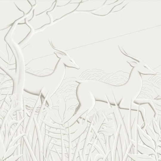 Les Dominotiers DOM_807 A World of Tales Les trois antilopes - mural w antylopy