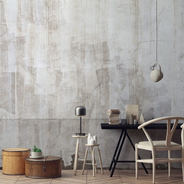 Les Dominotiers DOM_415_SM Volume 6 Textures Brut White Patina Wall Blanc - mural z efektem patyny