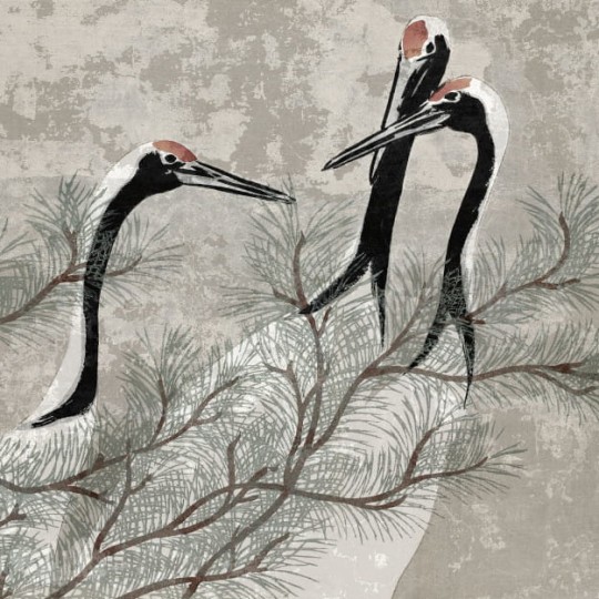 Les Dominotiers DOM_419_SM Volume 6 Textures Brut Red Crest Beige - mural w żurawie