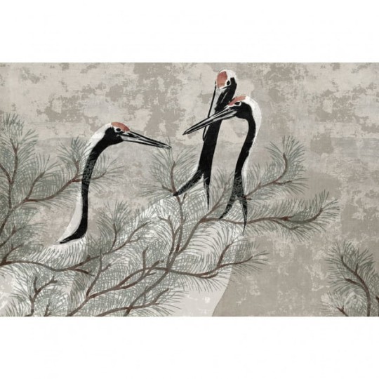 Les Dominotiers DOM_419_SM Volume 6 Textures Brut Red Crest Beige - mural w żurawie