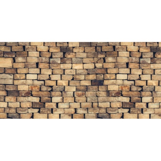 Les Dominotiers DOM_421_SM Volume 6 Textures Brut Wood Blocks Wall Marron - mural imitujący drewniane bloki