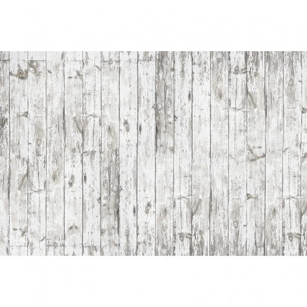 Les Dominotiers DOM_424_SM Volume 6 Textures Brut White Wood Blanc - mural imitujący białe drewniane deski