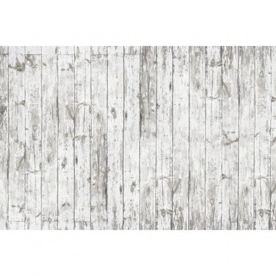 Les Dominotiers DOM_424_SM Volume 6 Textures Brut White Wood Blanc - mural imitujący białe drewniane deski