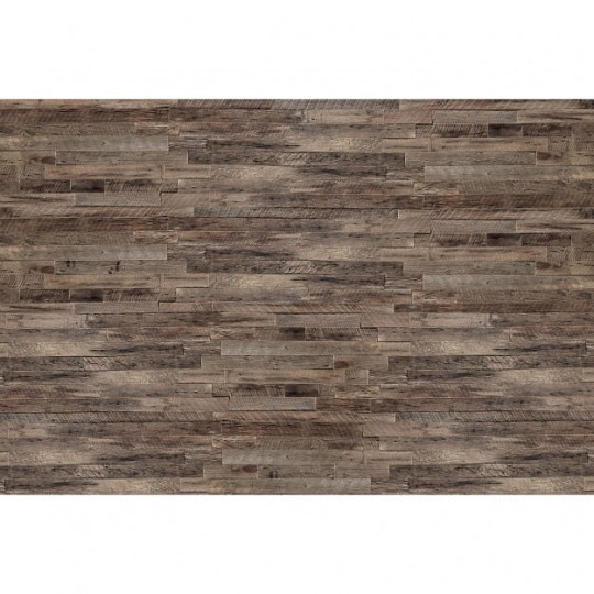 Les Dominotiers DOM_425_SM Volume 6 Textures Brut Rough Wood Wall Marron - mural w cienkie drewniane deski