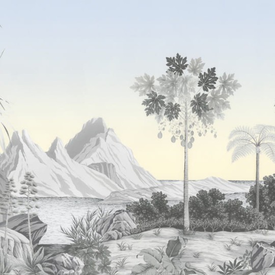 Les Dominotiers DOM_602_SM Volume 8 Moris Isle de France Grisaille - mural w egzotyczny las i góry