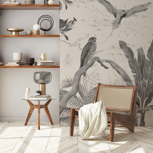 Les Dominotiers DOM_605_SM Volume 8 Moris Bel Air - mural w roślinny motyw i ptaki