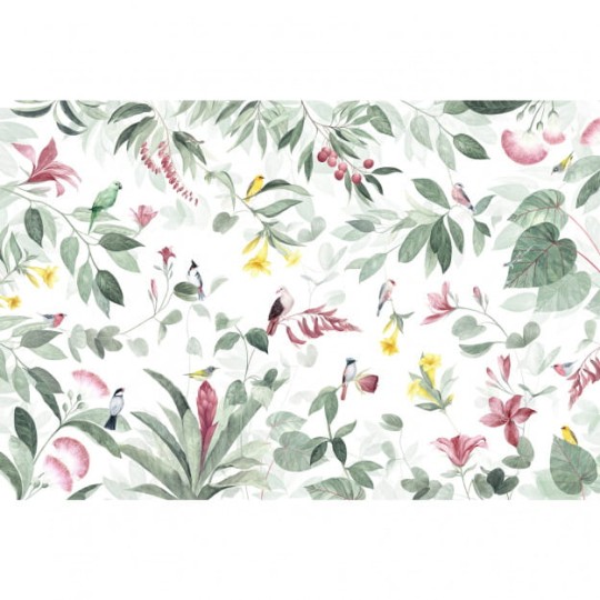 Les Dominotiers DOM_618_SM Volume 8 Moris Birds Island - mural w ptaki i liście