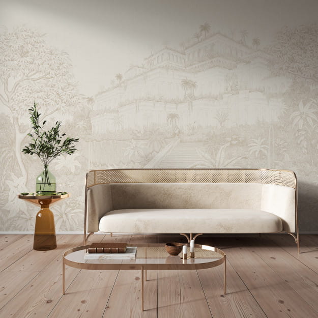 Les Dominotiers DOM_3001 Volume 13 Jardins Jardin suspendu doré - mural inspirowany ogrodami Semiramidy