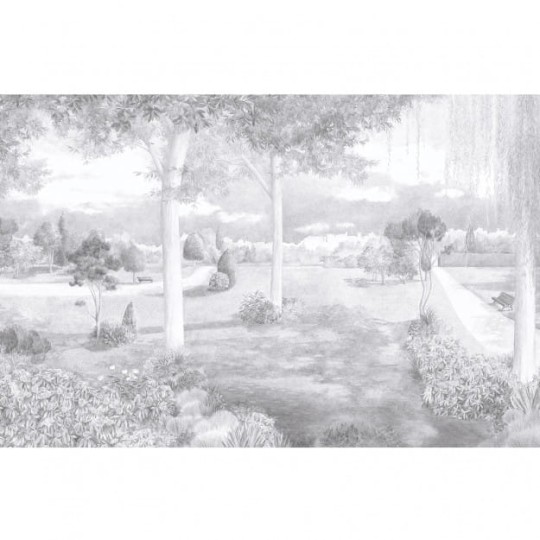 Les Dominotiers DOM_3003 Volume 13 Jardins Jardin Public Noir Et Blanc - mural w miejski park
