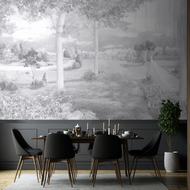 Les Dominotiers DOM_3003 Volume 13 Jardins Jardin Public Noir Et Blanc - mural w miejski park