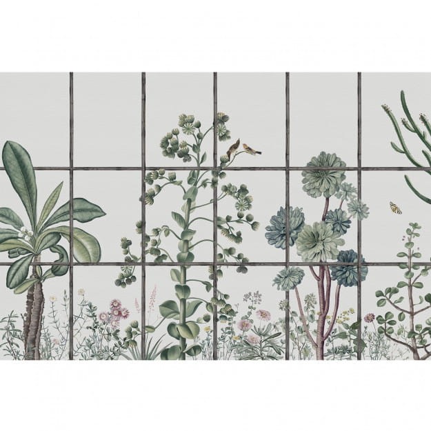 Les Dominotiers DOM_3005 Volume 13 Jardins Jardin Secret - mural w roślinny krajobraz uchwycony zza okna