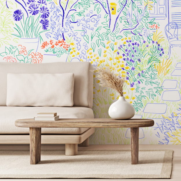 Les Dominotiers DOM_3006 Volume 13 Jardins Coin De Jardin - mural w ogród w graficznym stylu