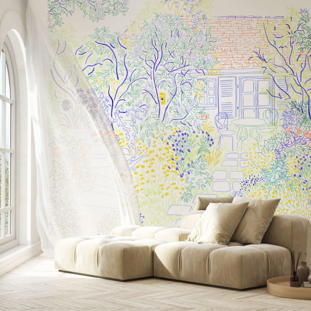 Les Dominotiers DOM_3006 Volume 13 Jardins Coin De Jardin - mural w ogród w graficznym stylu