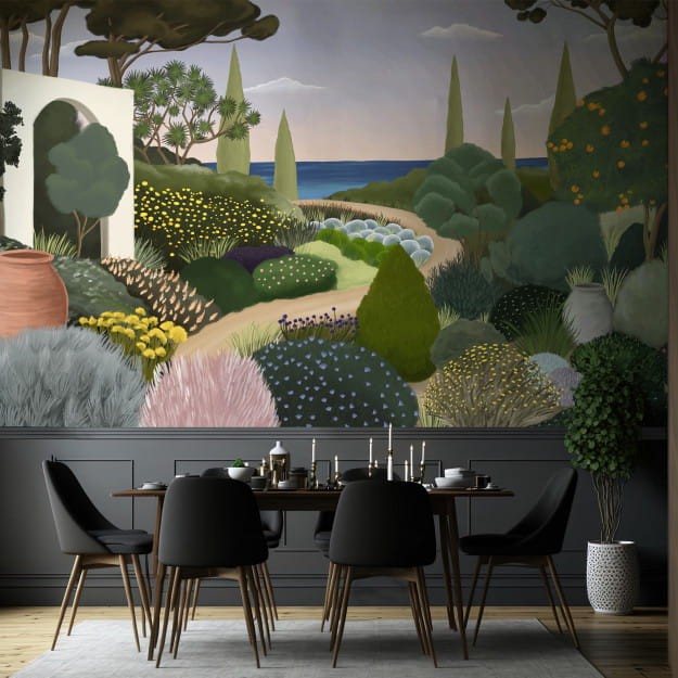 Les Dominotiers DOM_3011 Volume 13 Jardins Jardin Méditerranéenv - mural w śródziemnomorski krajobraz