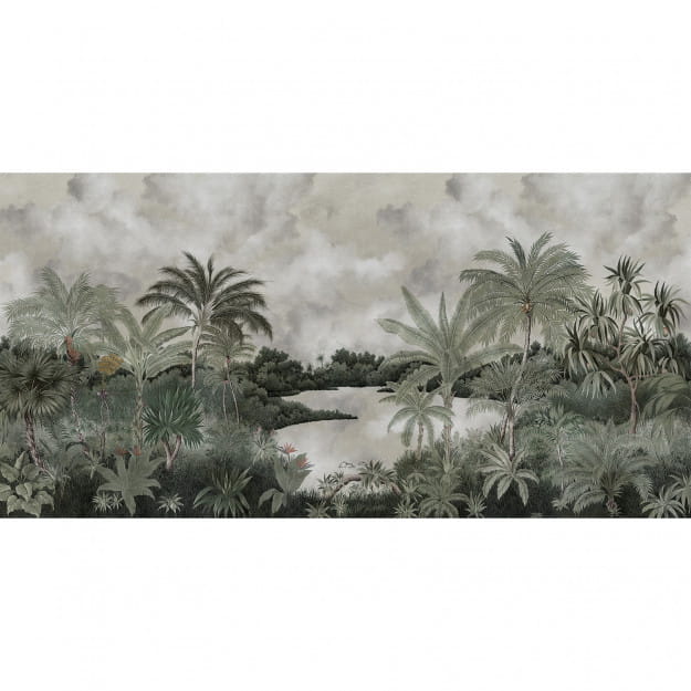 Les Dominotiers DOM_500_SM Volume 7 Contrees Lointaines Hanalei Patina Green - mural w egzotyczny krajobraz z efektem patyny