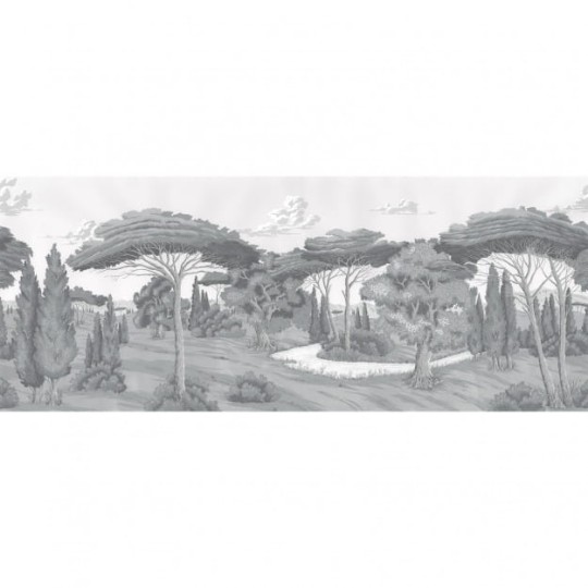 Les Dominotiers DOM_513_SM Volume 7 Contrees Lointaines Sovana Grisaille Grey - mural w śródziemnomorski krajobraz