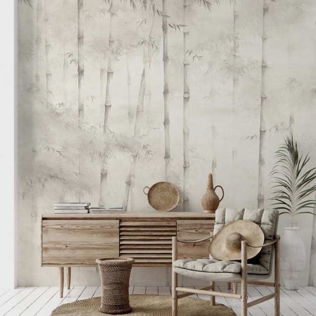 Les Dominotiers DOM_520_SM Volume 7 Contrees Lointaines Sagano Sepia - mural w las bambusowy