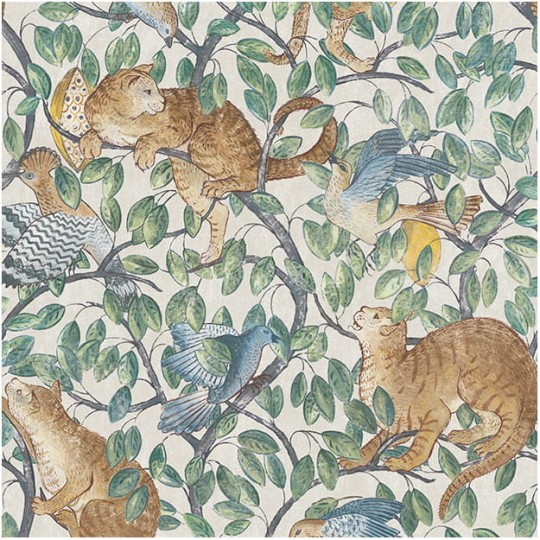 Les Dominotiers AFDC_AFDC202/1 Magic Garden Zippy's Hide & Seek - tapeta w roślinny motyw i koty