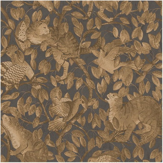 Les Dominotiers AFDC_AFDC202/2 Magic Garden Zippy's Hide & Seek - tapeta w roślinny motyw i koty