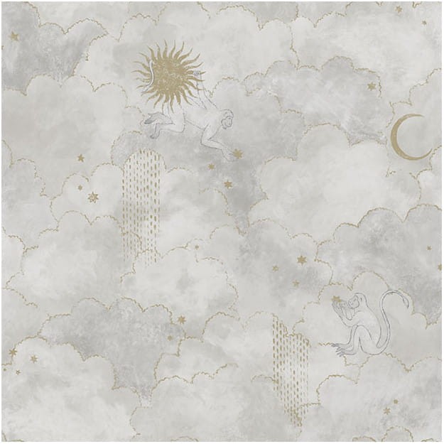 Les Dominotiers AFDC_AFDC204/2 Magic Garden Stars & Monkeys - tapeta w gwiazdy i małpy