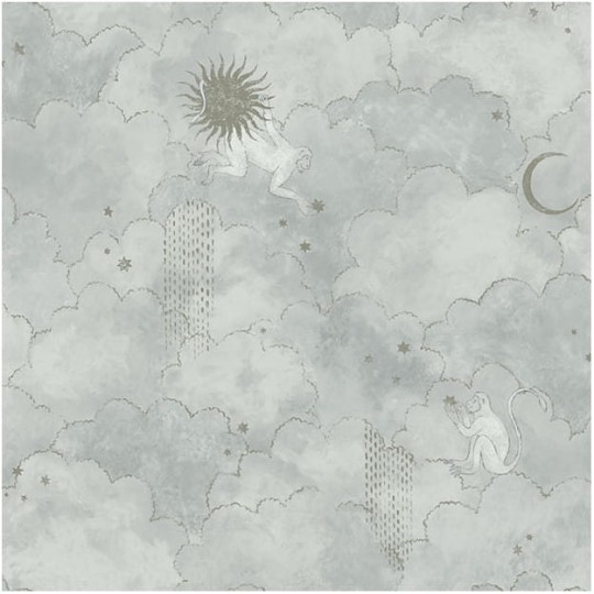 Les Dominotiers AFDC_AFDC204/3 Magic Garden Stars & Monkeys - tapeta w gwiazdy i małpy