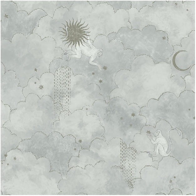 Les Dominotiers AFDC_AFDC204/3 Magic Garden Stars & Monkeys - tapeta w gwiazdy i małpy