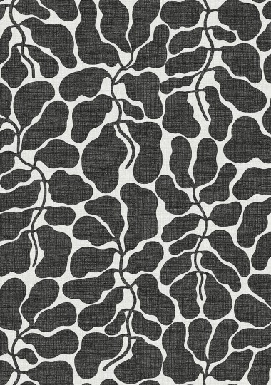 Boras Tapeter 4749 Graphics My Secret Garden Black & White - tapeta w liście