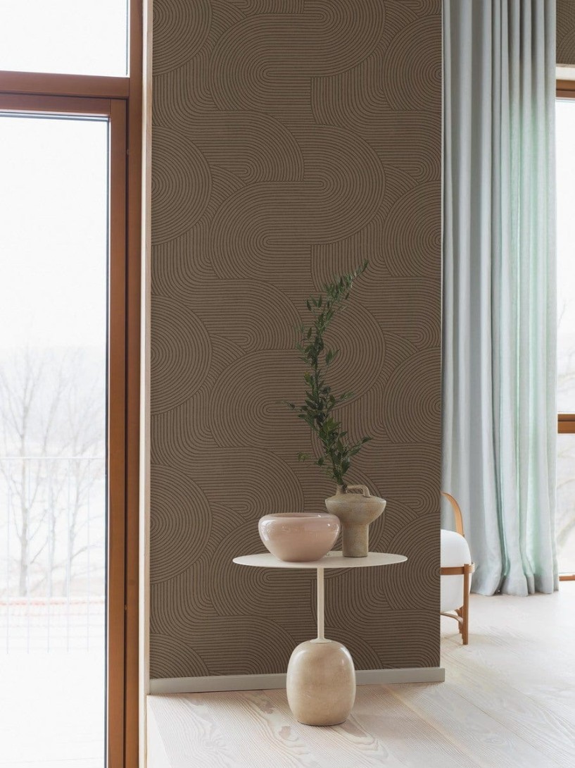 Boras Tapeter 4733 Graphics Zen Brown - tapeta w delikatny falisty wzór