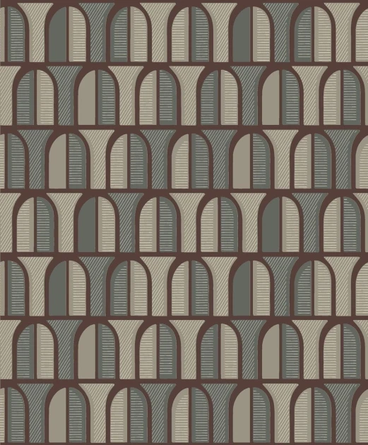 Boras Tapeter 3052 Graphics Venice Green - tapeta geometryczna w łuki
