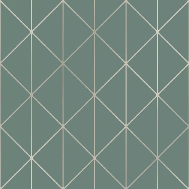 Boras Tapeter 4740 Graphics Diamonds Green - tapeta geometryczna w linie