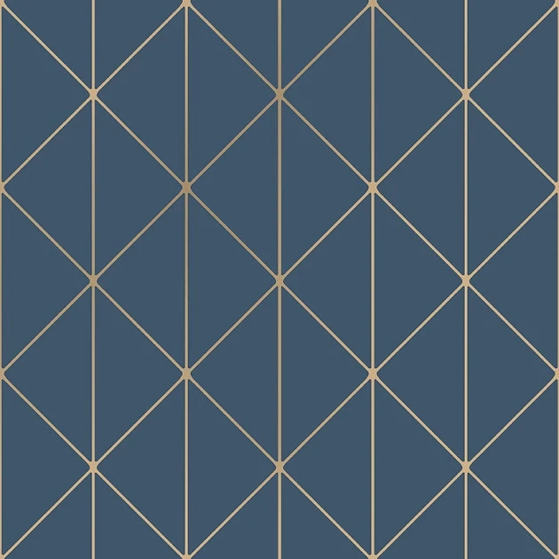 Boras Tapeter 4741 Graphics Diamonds Blue - tapeta geometryczna w linie